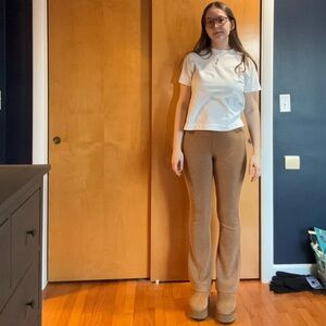 Cozy Tan Wild Fable Ribbed Knit Flare Pants Size L